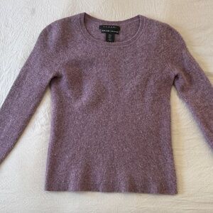 Tahari Lavender Crew Neck Cashmere Sweater